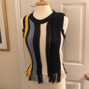 Knit top with fringe